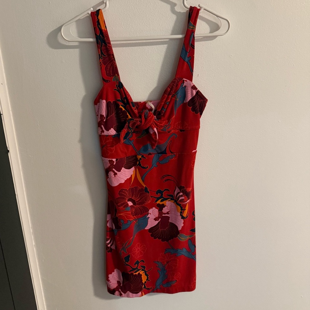 Free People Floral Dress with Knot Detail